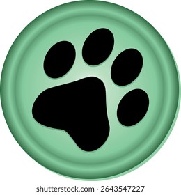 Paw Prints. Cute pets and Dogs pets paw print isolated on white background. Animal paw prints.