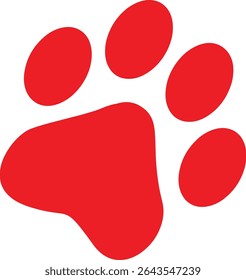 Paw Prints. Cute pets and Dogs pets paw print isolated on white background. Animal paw prints.