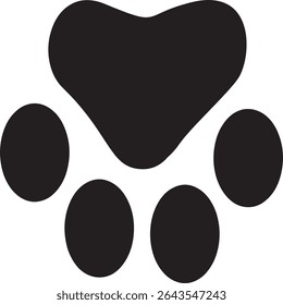 Paw Prints. Cute pets and Dogs pets paw print isolated on white background. Animal paw prints.