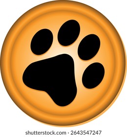Paw Prints. Cute pets and Dogs pets paw print isolated on white background. Animal paw prints.