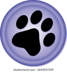 Paw Prints. Cute pets and Dogs pets paw print isolated on white background. Animal paw prints.