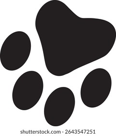 Paw Prints. Cute pets and Dogs pets paw print isolated on white background. Animal paw prints.