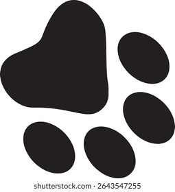 Paw Prints. Cute pets and Dogs pets paw print isolated on white background. Animal paw prints.