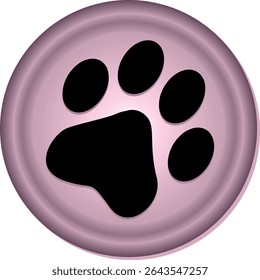 Paw Prints. Cute pets and Dogs pets paw print isolated on white background. Animal paw prints.