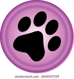 Paw Prints. Cute pets and Dogs pets paw print isolated on white background. Animal paw prints.