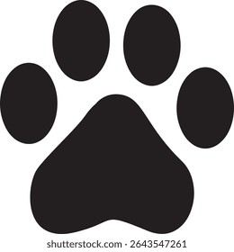 Paw Prints. Cute pets and Dogs pets paw print isolated on white background. Animal paw prints.