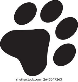 Paw Prints. Cute pets and Dogs pets paw print isolated on white background. Animal paw prints.