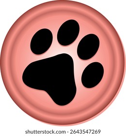 Paw Prints. Cute pets and Dogs pets paw print isolated on white background. Animal paw prints.