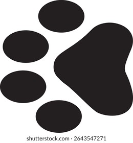 Paw Prints. Cute pets and Dogs pets paw print isolated on white background. Animal paw prints.
