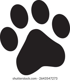 Paw Prints. Cute pets and Dogs pets paw print isolated on white background. Animal paw prints.