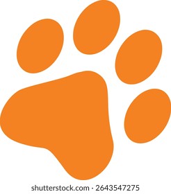 Paw Prints. Cute pets and Dogs pets paw print isolated on white background. Animal paw prints.