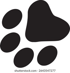Paw Prints. Cute pets and Dogs pets paw print isolated on white background. Animal paw prints.