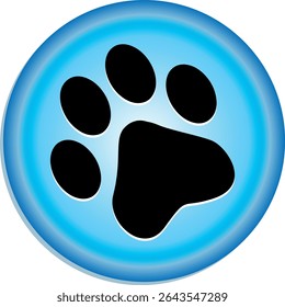 Paw Prints. Cute pets and Dogs pets paw print isolated on white background. Animal paw prints.