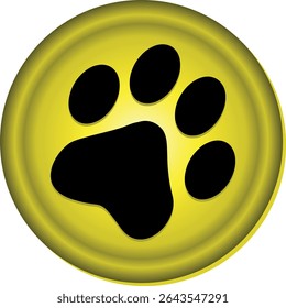 Paw Prints. Cute pets and Dogs pets paw print isolated on white background. Animal paw prints.