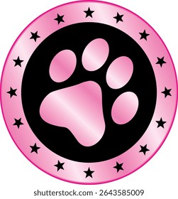 Paw Prints. Cute pets and Dogs pets paw print isolated on white background. Animal Dog paw prints.