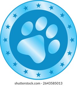 Paw Prints. Cute pets and Dogs pets paw print isolated on white background. Animal Dog paw prints.