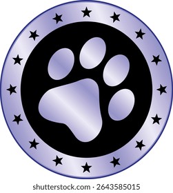 Paw Prints. Cute pets and Dogs pets paw print isolated on white background. Animal Dog paw prints.