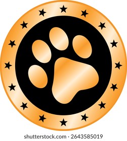 Paw Prints. Cute pets and Dogs pets paw print isolated on white background. Animal Dog paw prints.