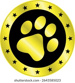Paw Prints. Cute pets and Dogs pets paw print isolated on white background. Animal Dog paw prints.