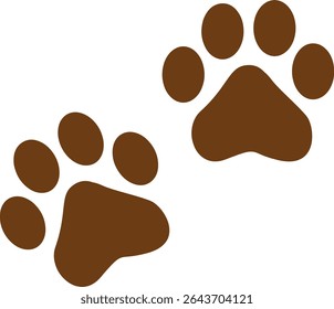 Paw Prints. Cute pets and Dogs pets paw print isolated on white background. Animal paw prints.
