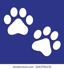 Paw Prints. Cute pets and Dogs pets paw print isolated on white background. Animal paw prints.