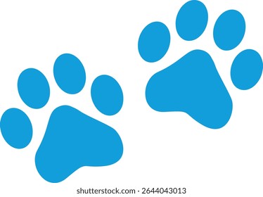 Paw Prints. Cute pets and Dogs pets paw print isolated on white background. Animal paw prints.
