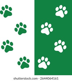 Paw Prints. Cute pets and Dogs pets paw print isolated on white background. Animal paw prints.