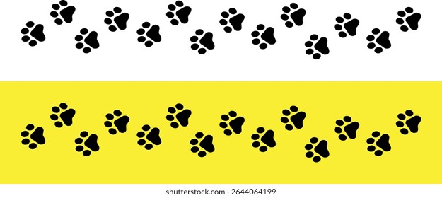 Paw Prints. Cute pets and Dogs pets paw print isolated on white background. Animal paw prints.