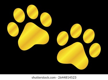 Paw Prints. Cute pets and Dogs pets paw print isolated on white background. Animal Dog paw prints.