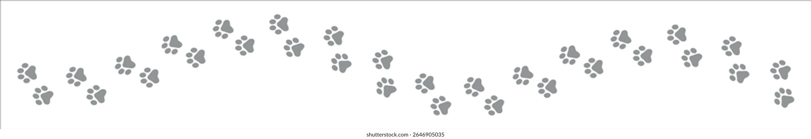 Paw Prints. Cute pets and Dogs pets paw print isolated on white background. Animal paw prints.