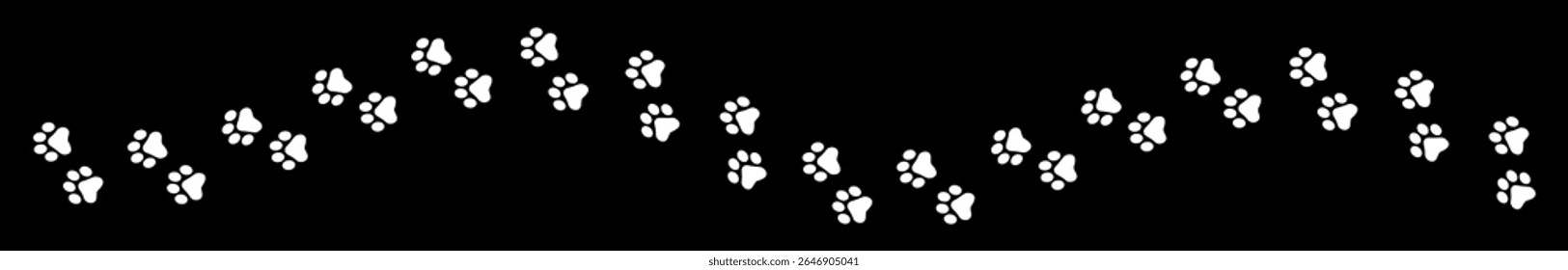Paw Prints. Cute pets and Dogs pets paw print isolated on white background. Animal paw prints.