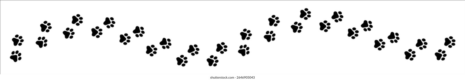 Paw Prints. Cute pets and Dogs pets paw print isolated on white background. Animal paw prints.