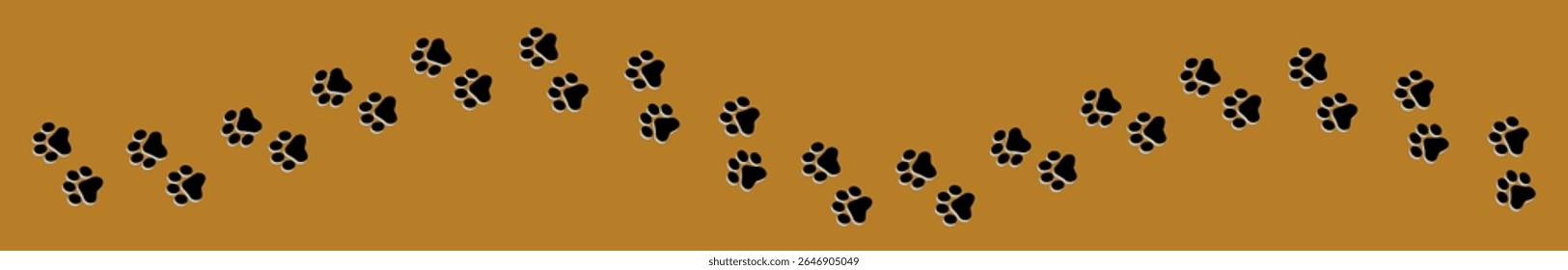 Paw Prints. Cute pets and Dogs pets paw print isolated on white background. Animal paw prints.