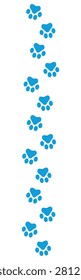 Paw Prints. Cute pets and Dogs pets paw print isolated on white background. Animal paw prints