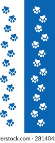 Paw Prints. Cute pets and Dogs pets paw print isolated on white background. Animal paw prints