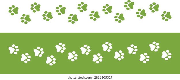 Paw Prints. Cute pets and Dogs pets paw print isolated on white background. Animal paw prints