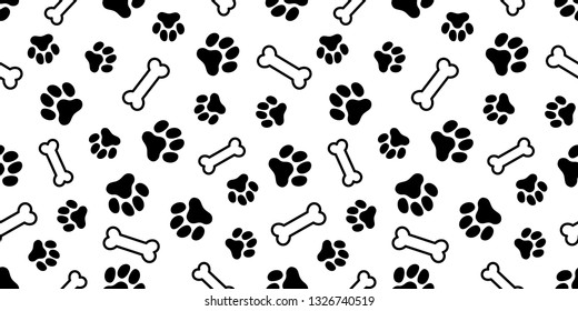Paw Prints Dog Bone Pattern Vector Stock Vector Royalty Free