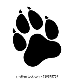 Paw Prints. Dog or cat paw print flat icon for animal apps and websites.
