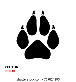 Paw Prints. Dog Or Cat Paw Print Flat Icon