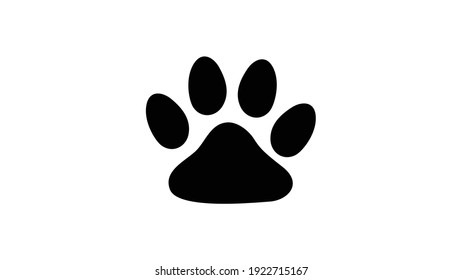 Paw prints of dog isolated on white, Black footprints of dogs - vector illustration