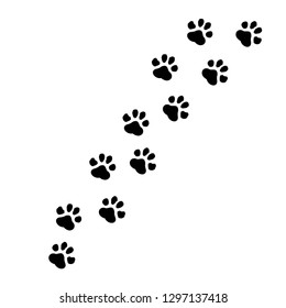 Paw prints icon in flat style. Footprints animals symbol for your web site design, logo, app, UI Vector EPS 10.