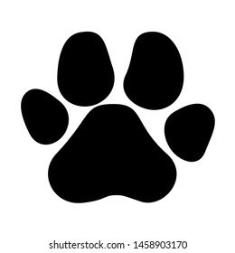 Icono de impresión en estilo plano. Pata de perro y gato negro. Símbolo de estampas animales para el diseño de su sitio web, logotipo, aplicación, Vector de UI EPS 10.