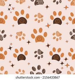 Paw prints kids, baby shower, t-shirt, fabric textile design for children textile design