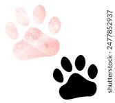 Paw Prints. Logo. Vector Illustration.