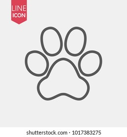 Paw Prints. Logo. Vector Illustration. Isolated vector Illustration. Black on White background.