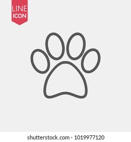 Paw Prints. Logo. Vector Illustration. Isolated vector Illustration. Black on White background.