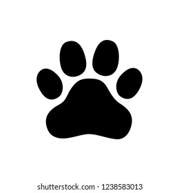 Paw Prints. Logo. Vector Illustration. Isolated vector Illustration. Black on White background.