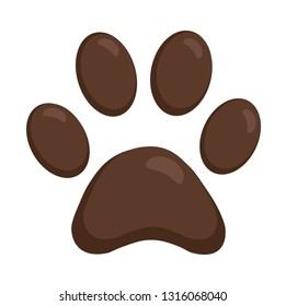 Paw Prints. Logo. Vector Illustration. Isolated vector Illustration. Chocolate Print on White background. EPS Illustration. - Векторная графика