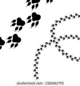 Paw prints. Logo. Vector illustration. Isolated vector illustration. Black on a white background.Vector illustration.