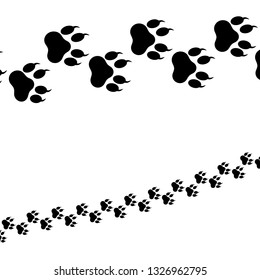 Paw prints. Logo. Vector illustration. Isolated vector illustration. Black on a white background.Vector illustration.
